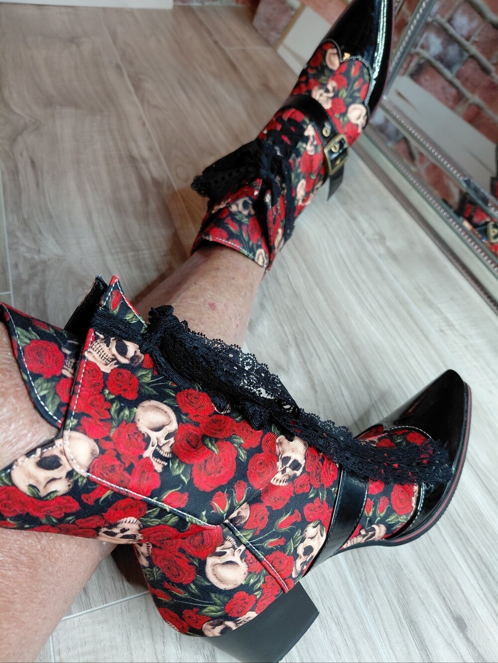 SKULL GOTH Lace Women's Boots